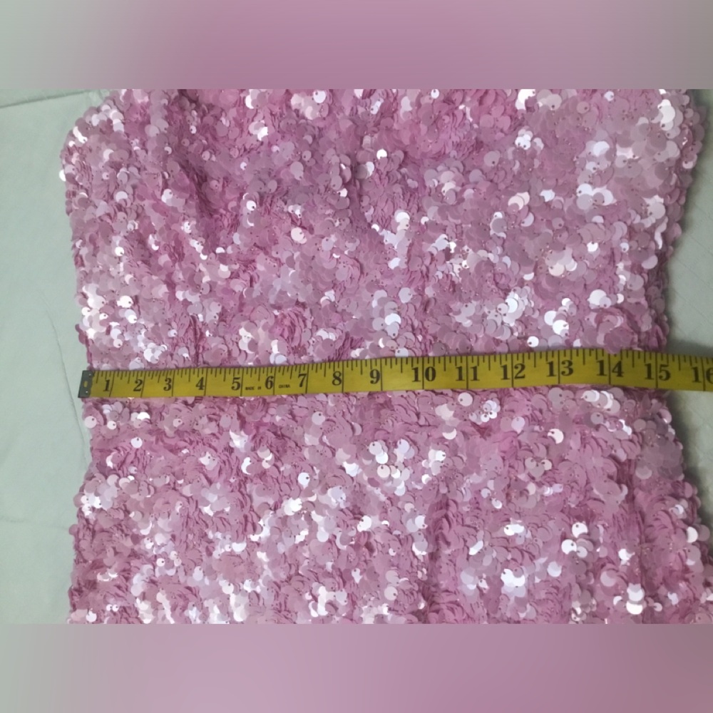 Dress the Population Pink Sequin Top with Label Detail - Picture 4 of 16